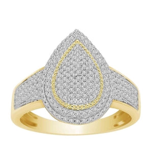 LADIES RING 1/3 CT ROUND 10K YELLOW GOLD