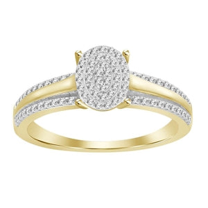 LADIES RING 1/3 CT ROUND DIAMOND 10K YELLOW  GOLD