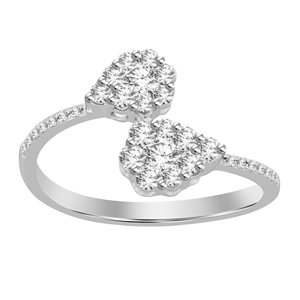 LADIES RING 1/2 CT ROUND DIAMOND 10K WHITE GOLD