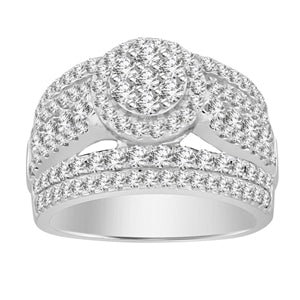 LADIES RING 2 CT ROUND DIAMOND 10K YELLOW GOLD