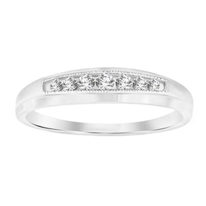 MEN'S BAND 1/6 CT ROUND DIAMOND 10K WHITE GOLD