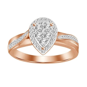 LADIES RING 1/4 CT ROUND DIAMOND 10K ROSE GOLD