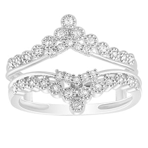 LADIES ENHANCERS WRAPS 1/4 CT ROUND DIAMOND 14K WHITE GOLD