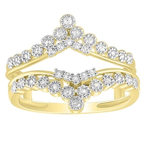 LADIES ENHANCERS WRAPS 1/4 CT ROUND DIAMOND 14K YELLOW GOLD