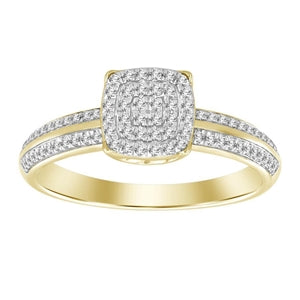 LADIES RING 1/5 CT ROUND DIAMOND 10K WHITE GOLD