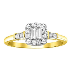 LADIES RING 1/5 CT ROUND DIAMOND 10K YELLOW GOLD