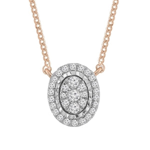 LADIES NECKLACE 1/5 CT ROUND DIAMOND 10K WHITE GOLD