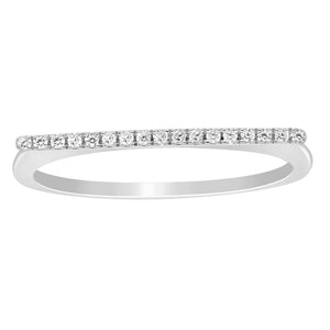 LADIES STACKABLE BAND 1/15 CT ROUND DIAMOND 10K WHITE GOLD.