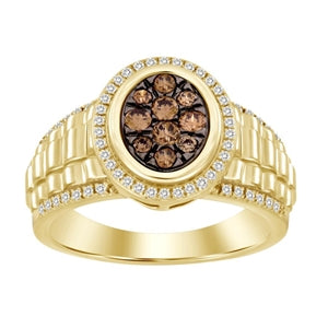 MEN'S RING 1/2 CT ROUND/CHOCOLAT DIAMOND 10K ROSE  GOLD