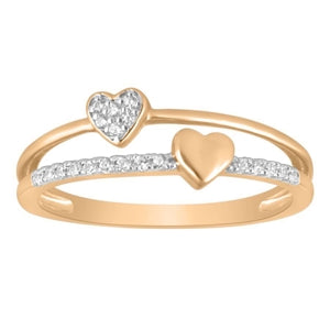 LADIES RING 1/10 CT ROUND DIAMOND 10K ROSE GOLD