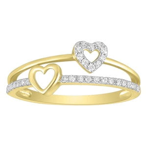 LADIES RING 1/6 CT ROUND DIAMOND 10K YELLOW GOLD