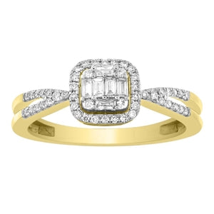 LADIES RING 1/3 CT ROUND DIAMOND 10K YELLOW GOLD