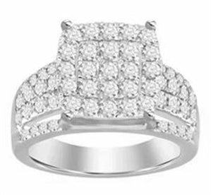 LADIES RING 2 CT ROUND DIAMOND 14K YELLOW GOLD