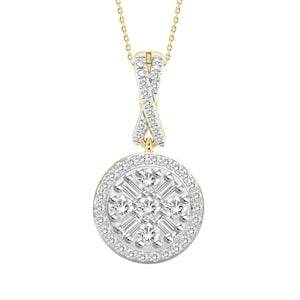 LADIES PENDANT 1/5 CT ROUND DIAMOND 10K WHITE GOLD