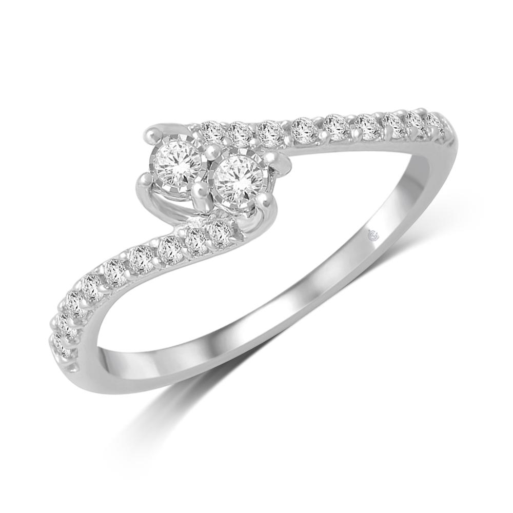 14K White Gold 1/4 Ct.Tw. Diamond Fashion Ring