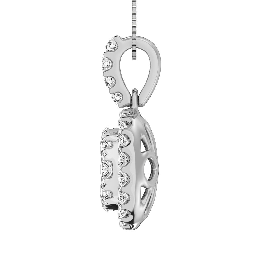 14K White Gold 1 Ctw Diamond Fashion Pendant