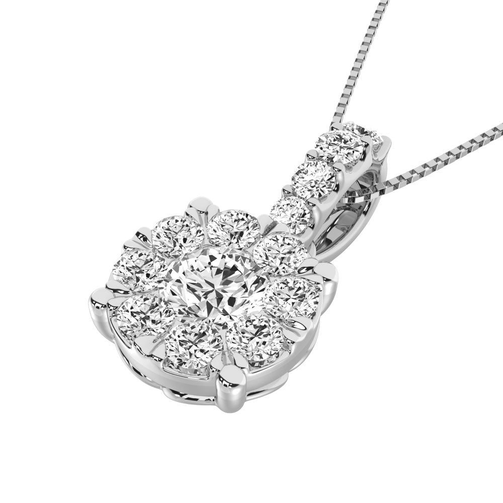 14K White Gold 1/3 Ctw Diamond Fashion Pendant