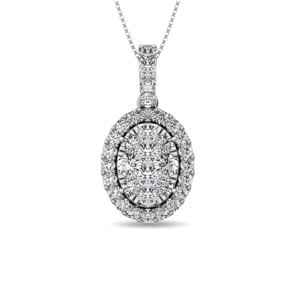 14K White Gold 3/4 Ctw Diamond Fashion Pendant