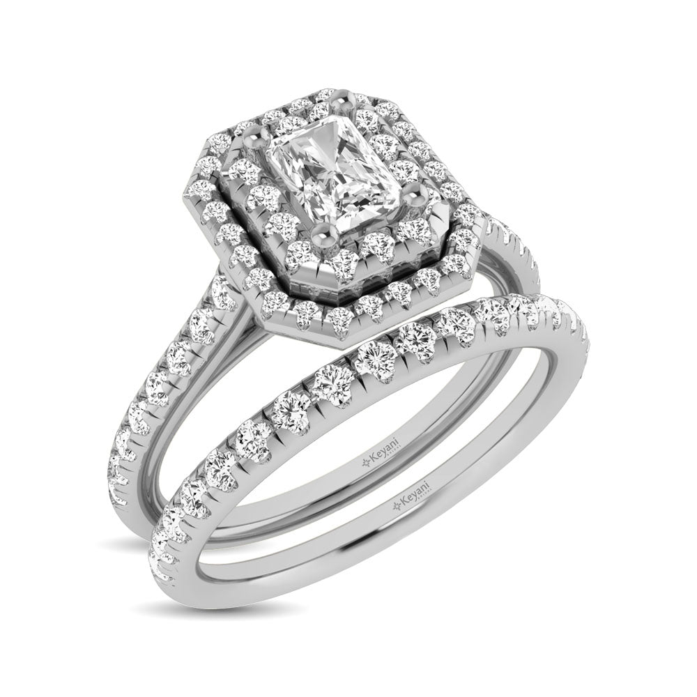 14K White Gold 1Ct.Tw. Diamond keyani Bridal Ring