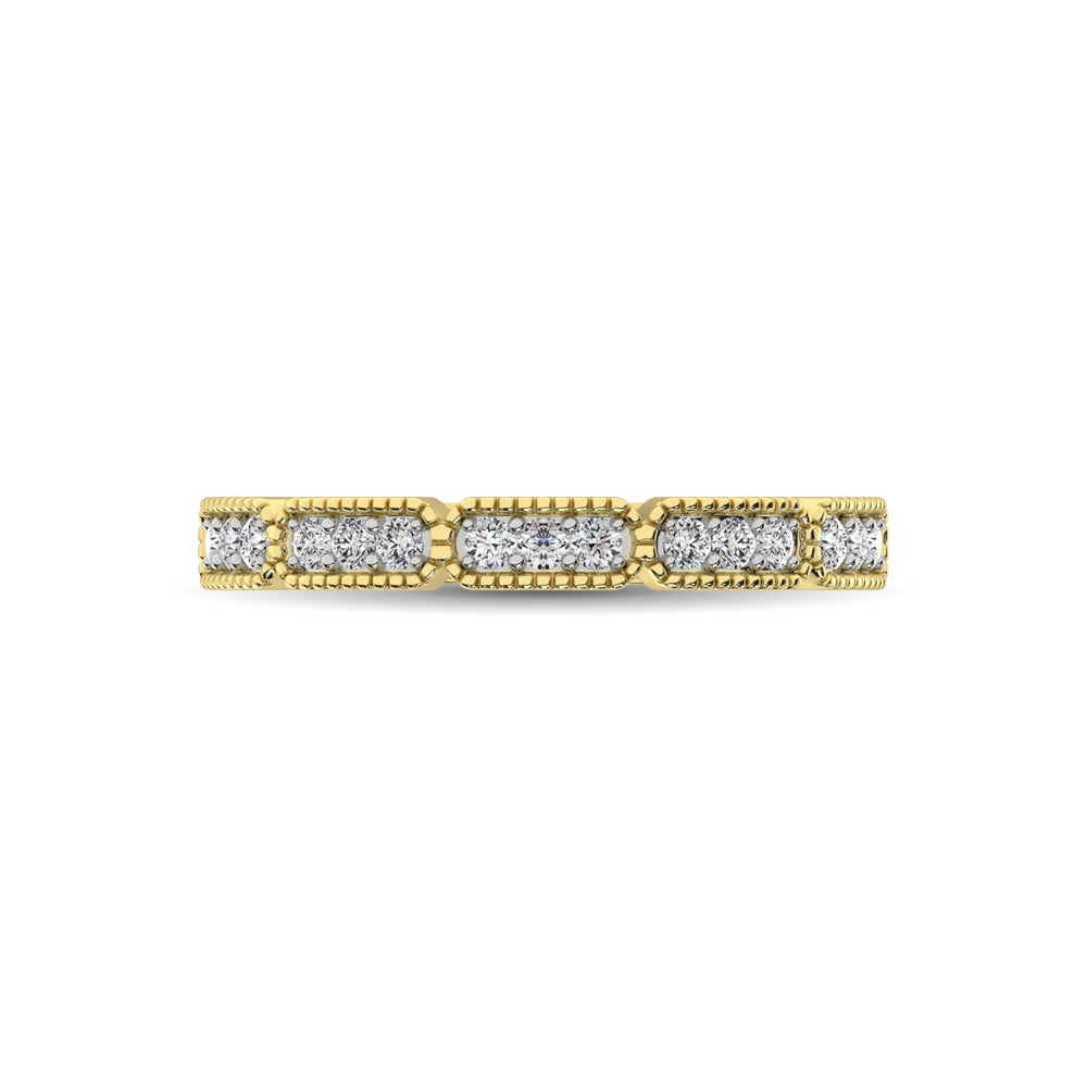 14K Yellow Gold 1/5 Ctw Diamond Band