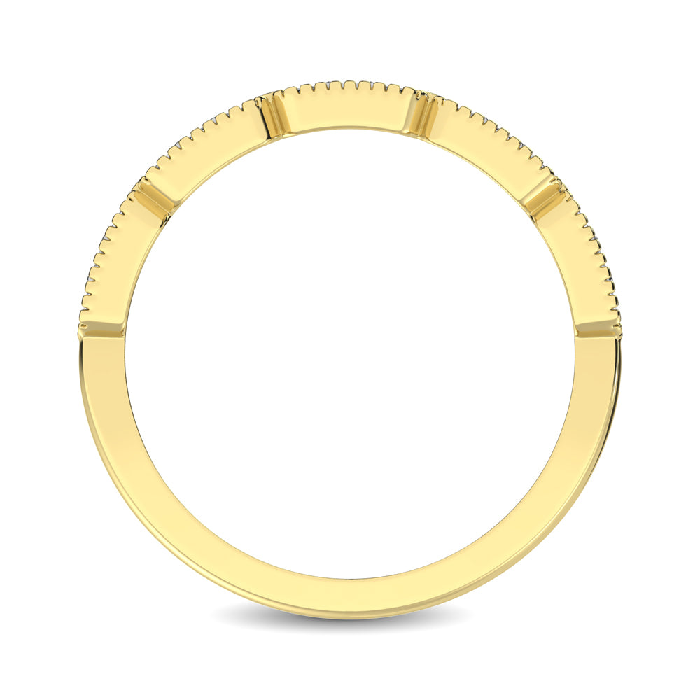 14K Yellow Gold 1/5 Ctw Diamond Band