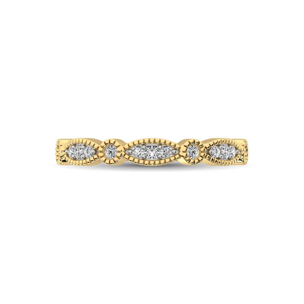 14K Yellow Gold 1/5 Ctw Diamond Band