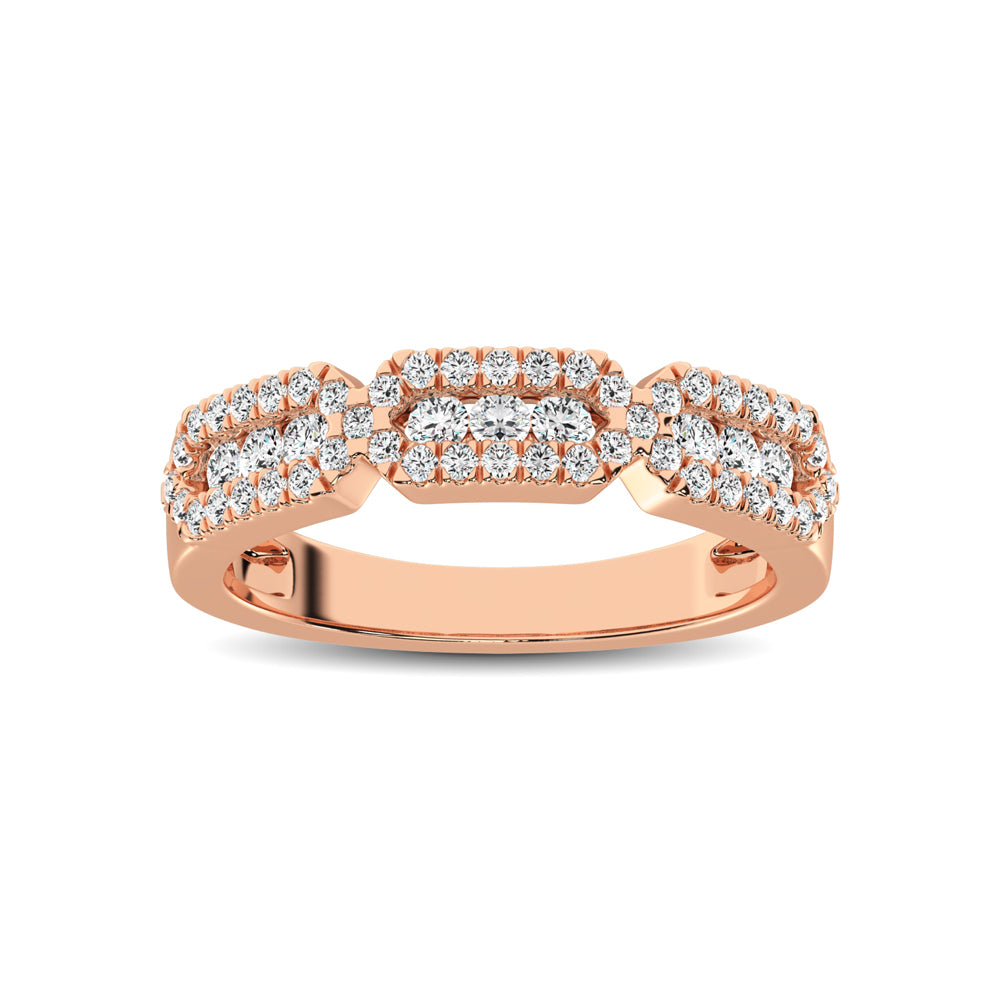 14K Rose Gold 1/2 Ct.Tw. Diamond Stackable Band