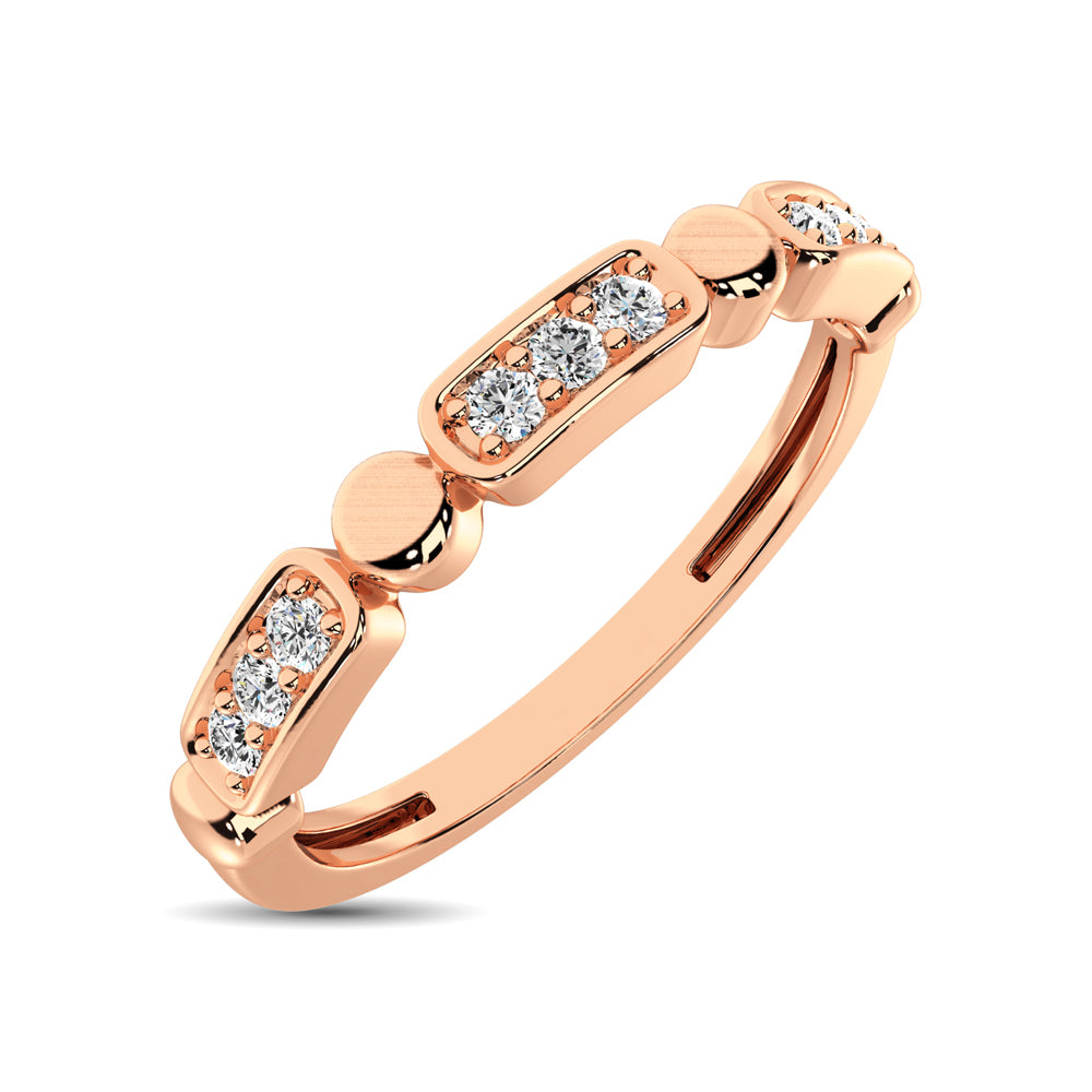 14K Rose Gold 1/10 Ct.Tw. Diamond Stackable Band