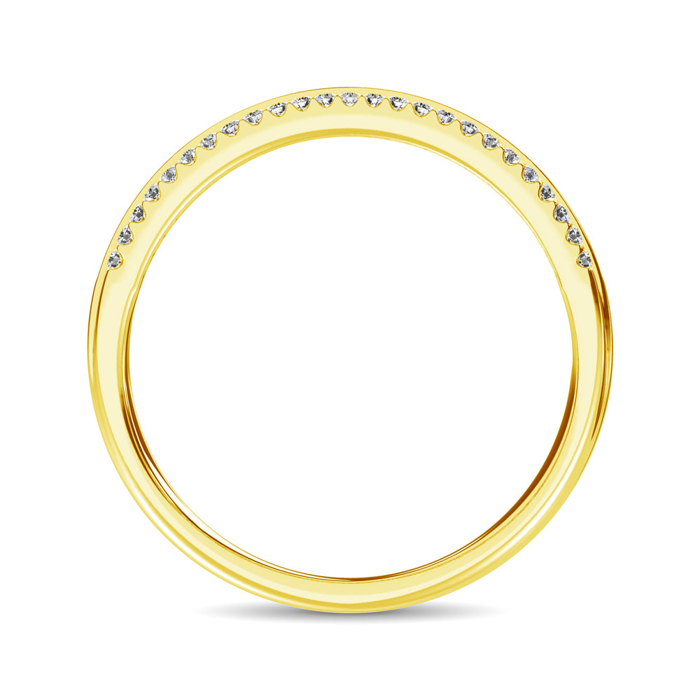 14K Yellow Gold Round and Baguette Diamond 2/5 Ct.Tw. Anniversary Band