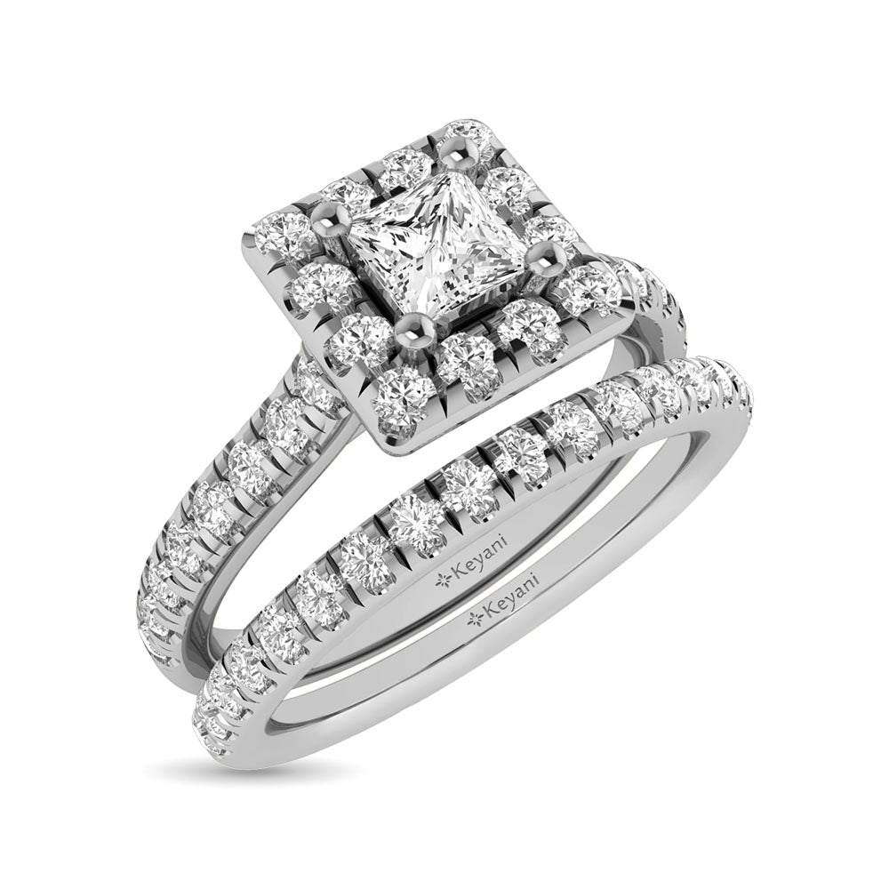 14KT White Gold 1Ct.Tw. Diamond keyani Bridal Ring