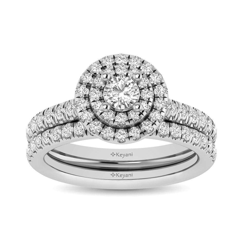 14KT White Gold 1Ct.Tw. Diamond keyani Bridal Ring