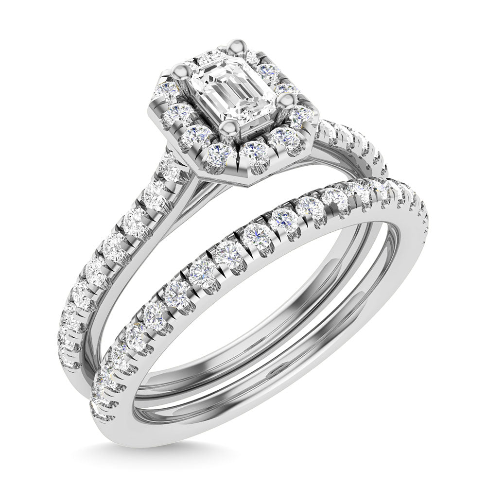 Diamond 3/4 Ct.Tw. Round Cut Bridal Ring in 14K White Gold