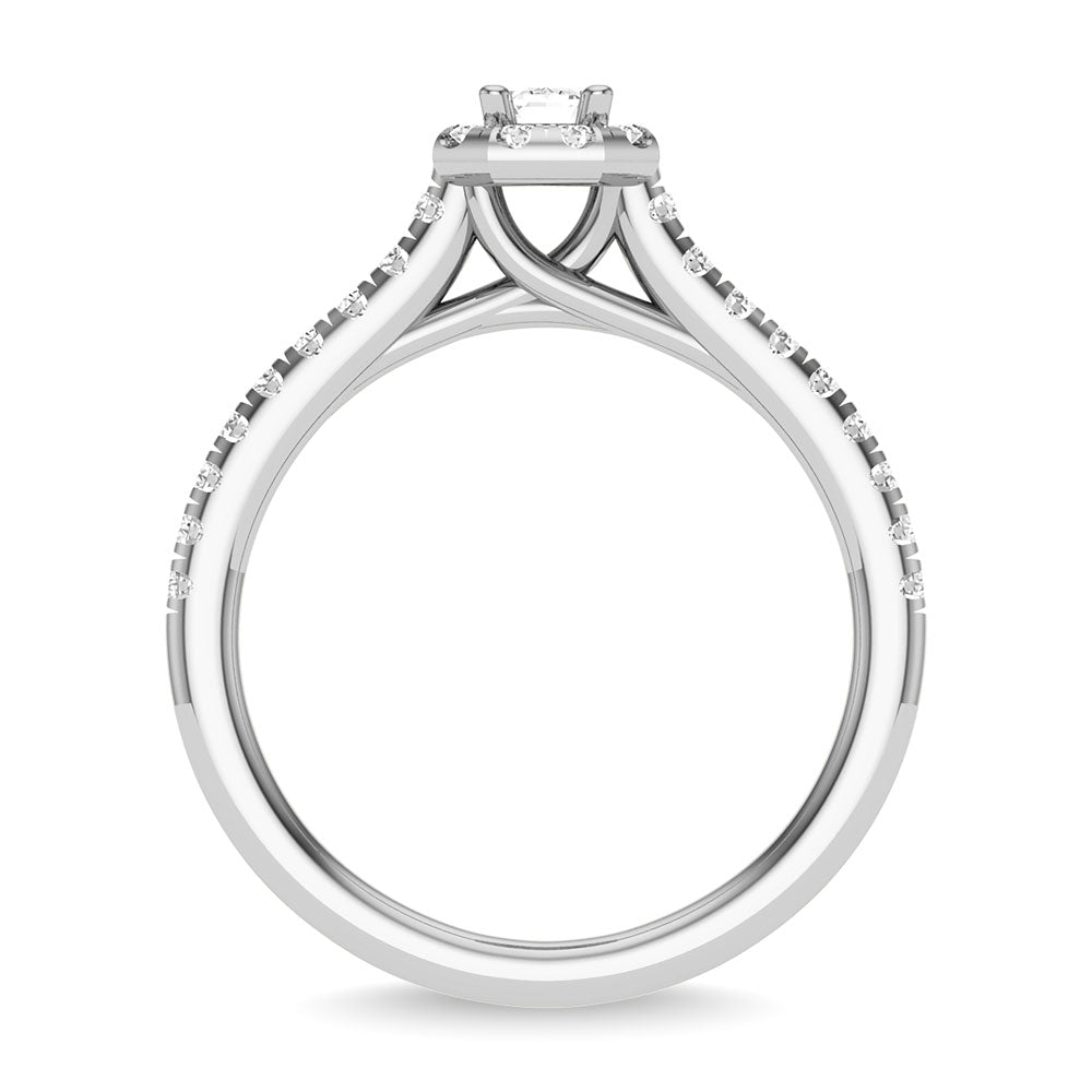 Diamond 3/4 Ct.Tw. Round Cut Bridal Ring in 14K White Gold