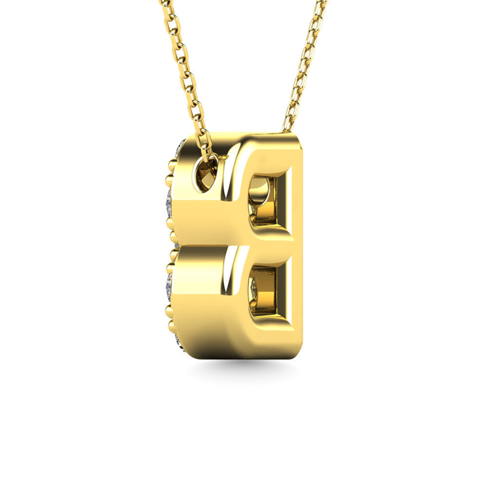 Diamond 1/8 Ct.Tw. Letter B Pendant in 14K Yellow Gold""