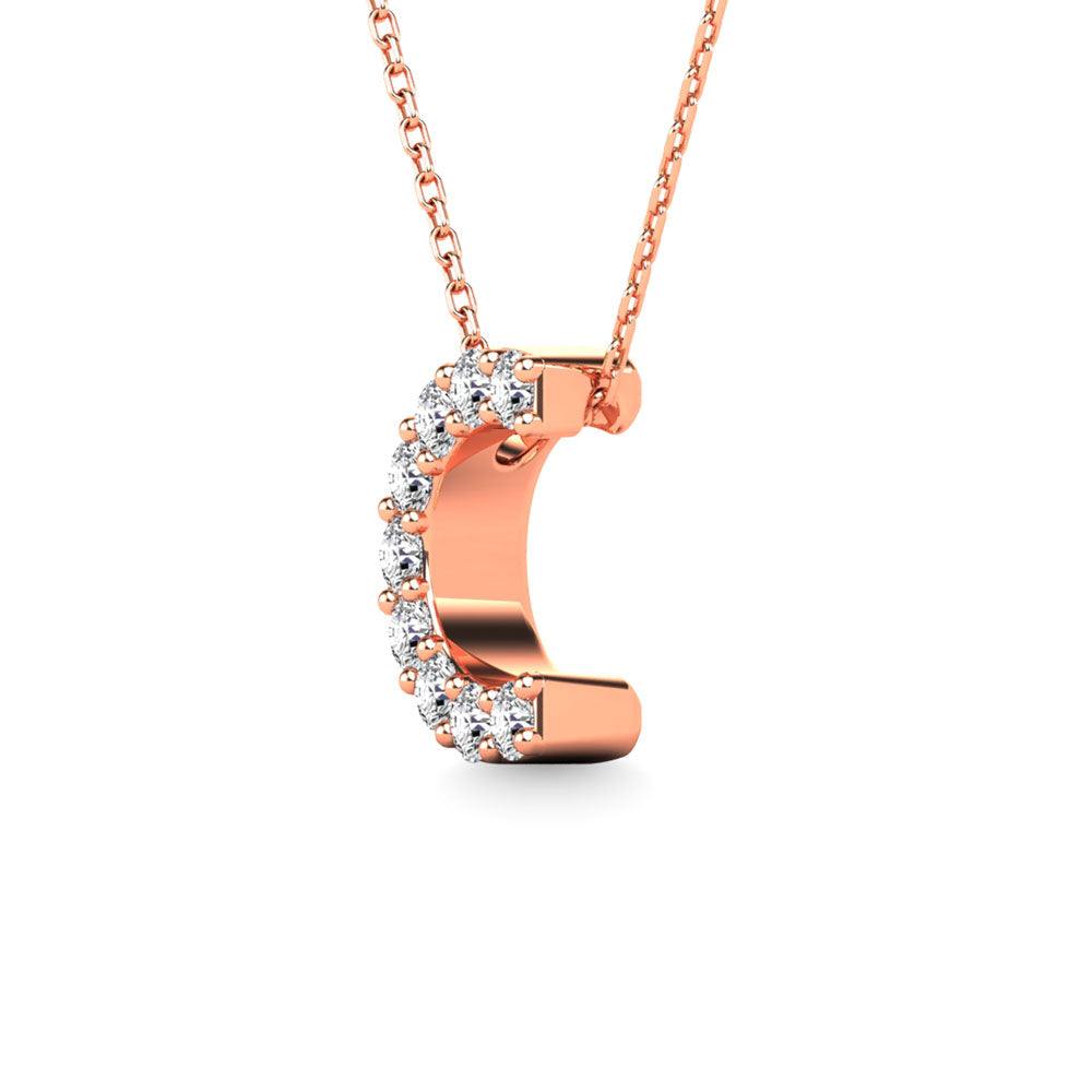 Diamond 1/10 Ct.Tw. Letter C Pendant in 14K Rose Gold""