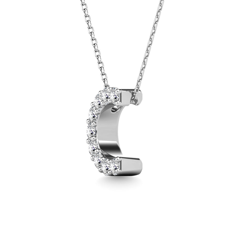 Diamond 1/10 Ct.Tw. Letter C Pendant in 14K White Gold""