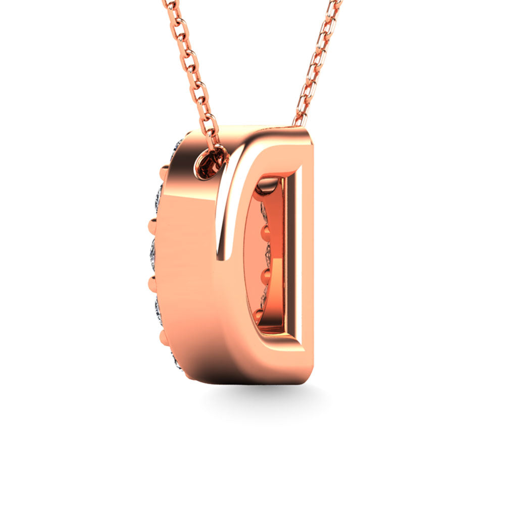 Diamond 1/8 Ct.Tw. Letter D Pendant in 14K Rose Gold""