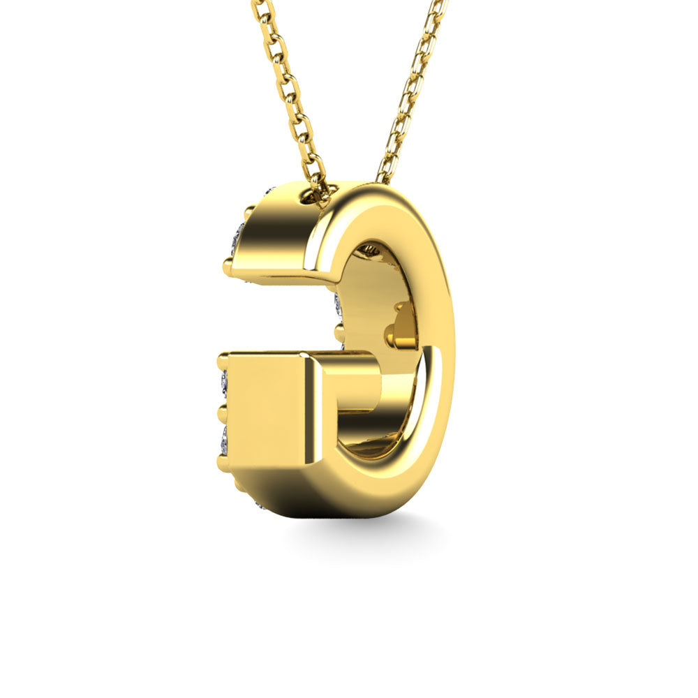 Diamond 1/8 Ct.Tw. Letter G Pendant in 14K Yellow Gold""