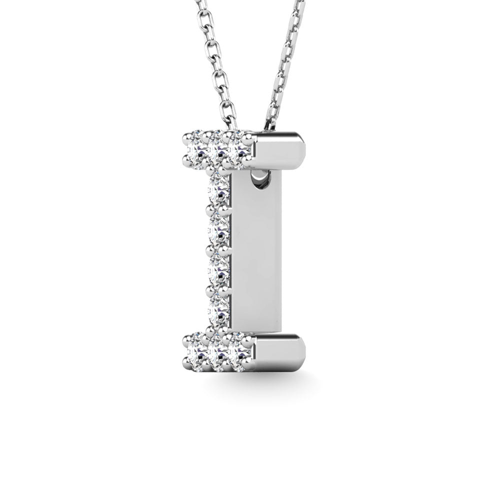 Diamond 1/10 Ct.Tw. Letter I Pendant in 14K White Gold""