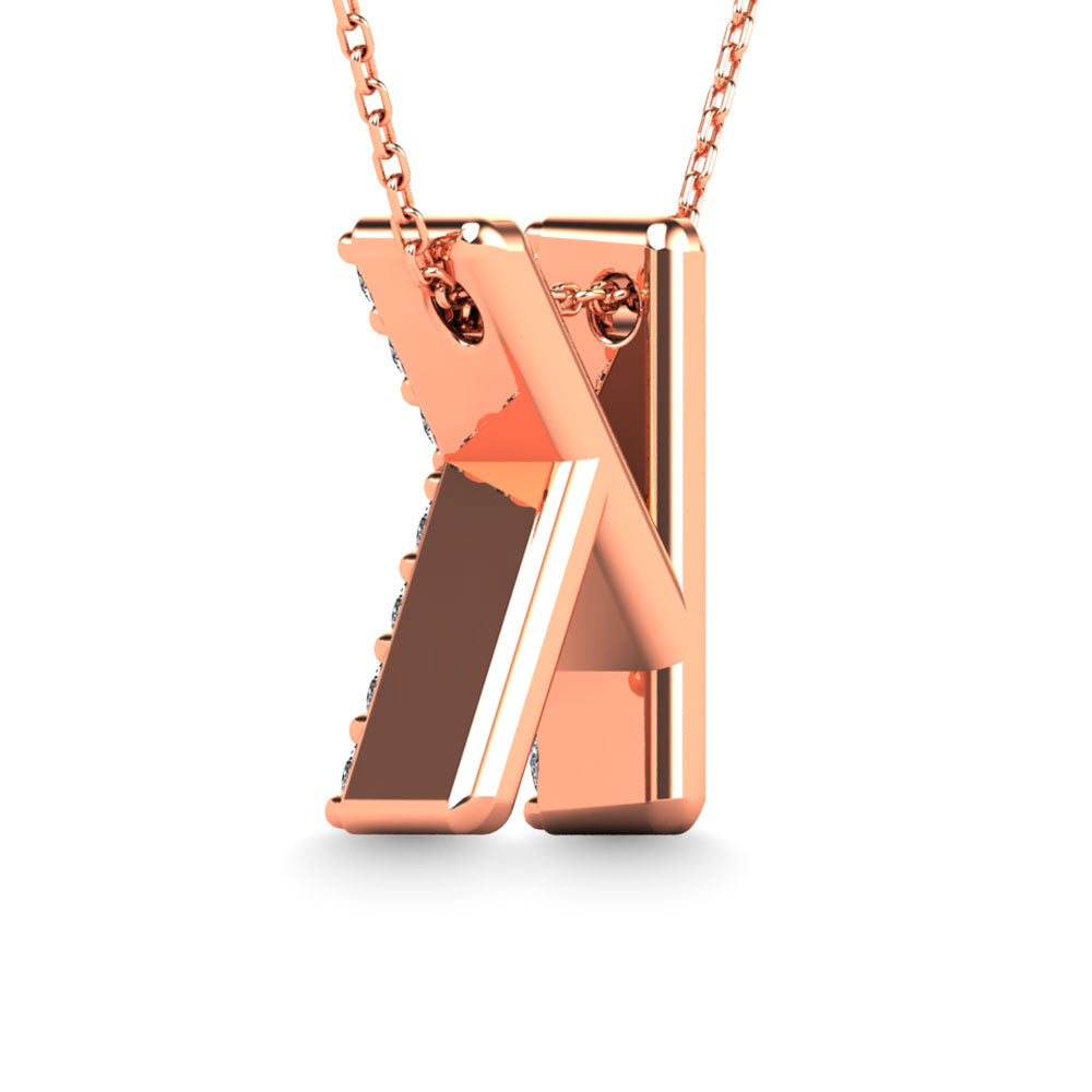 Diamond 1/8 Ct.Tw. Letter K Pendant in 14K Rose Gold""