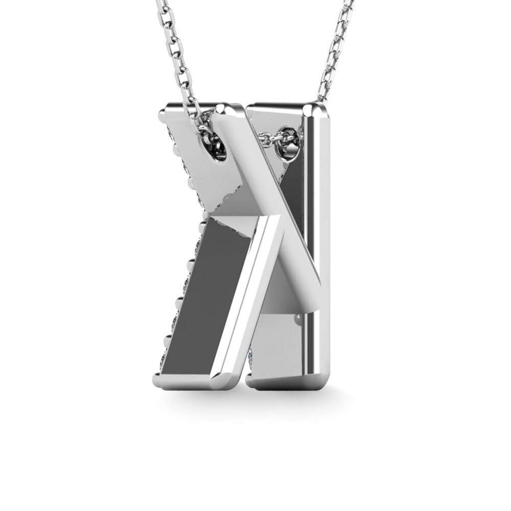 Diamond 1/8 Ct.Tw. Letter K Pendant in 14K White Gold""