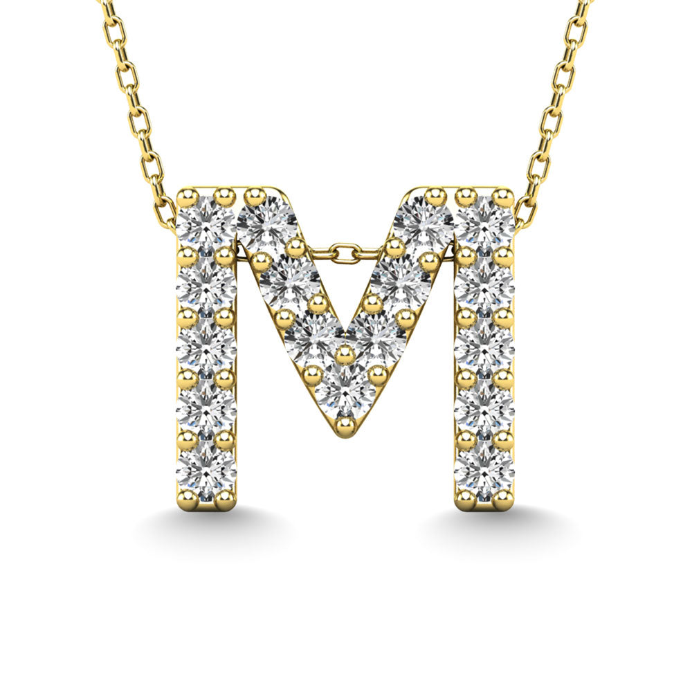 Diamond 1/6 Ct.Tw. Letter M Pendant in 14K Yellow Gold""