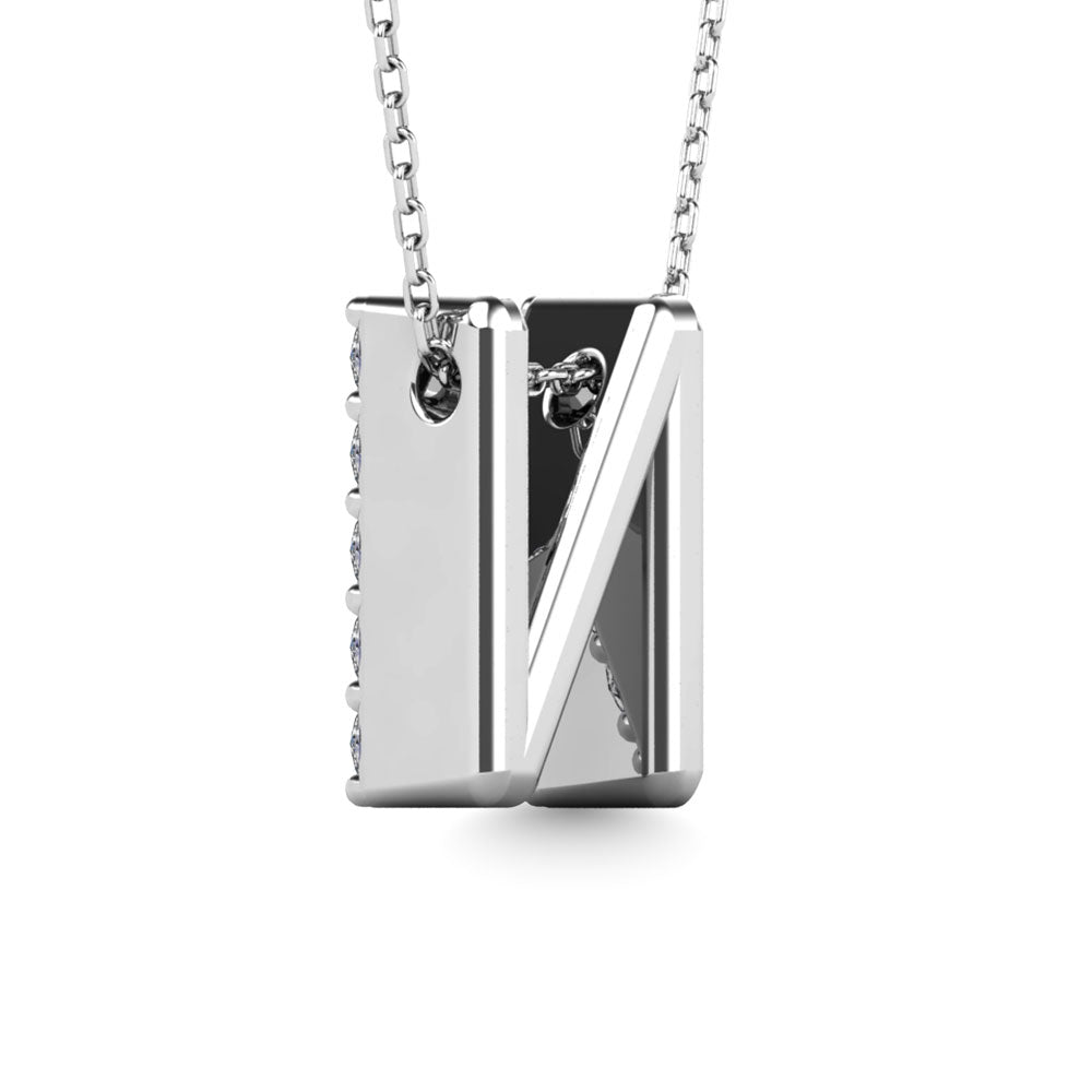 Diamond 1/6 Ct.Tw. Letter N Pendant in 14K White Gold""