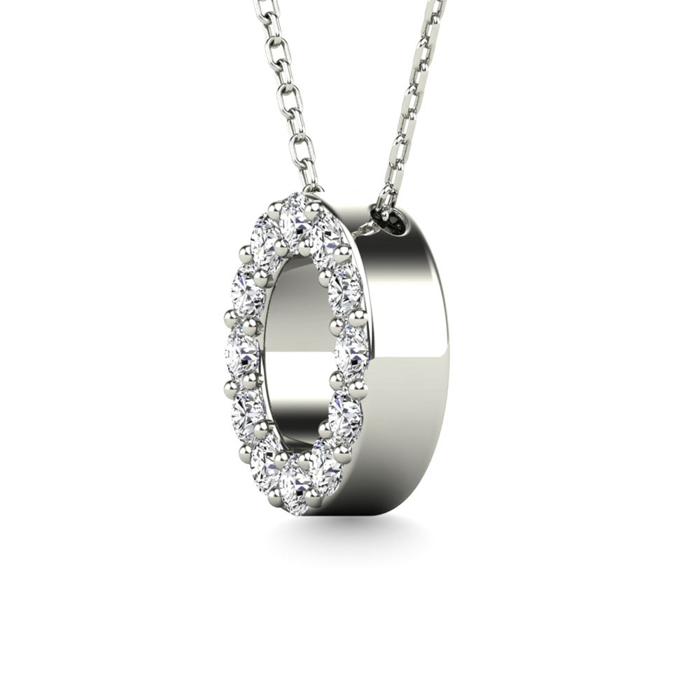 Diamond 1/8 Ct.Tw. Letter O Pendant in 14K White Gold""