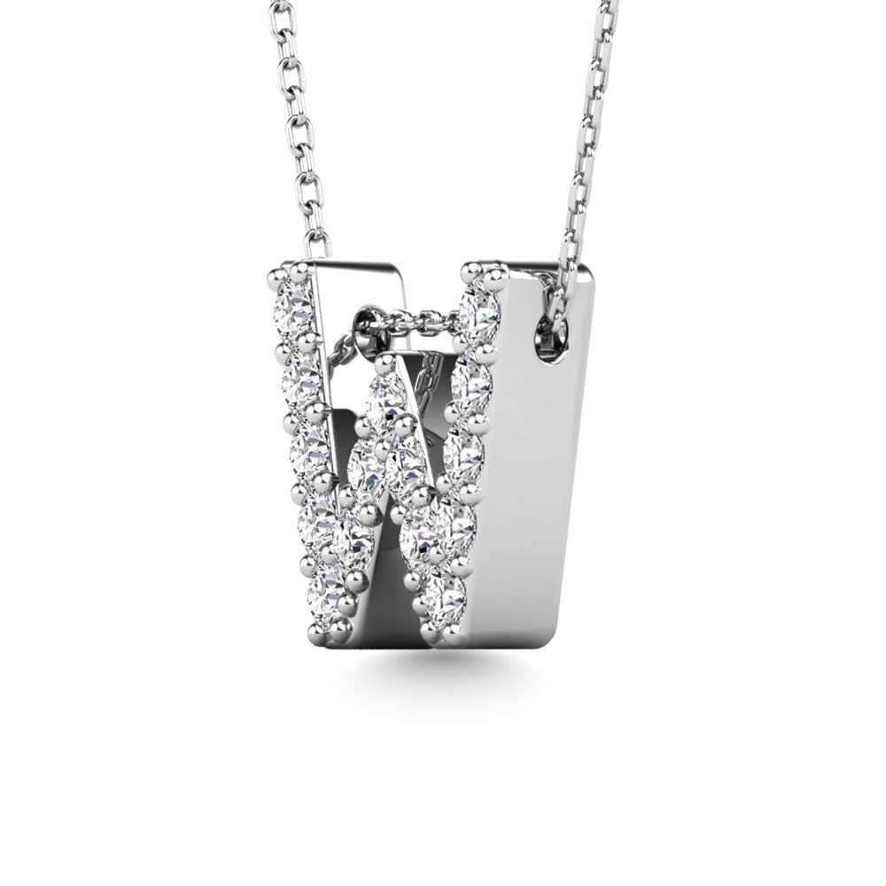 Diamond 1/6 Ct.Tw. Letter W Pendant in 14K White Gold""