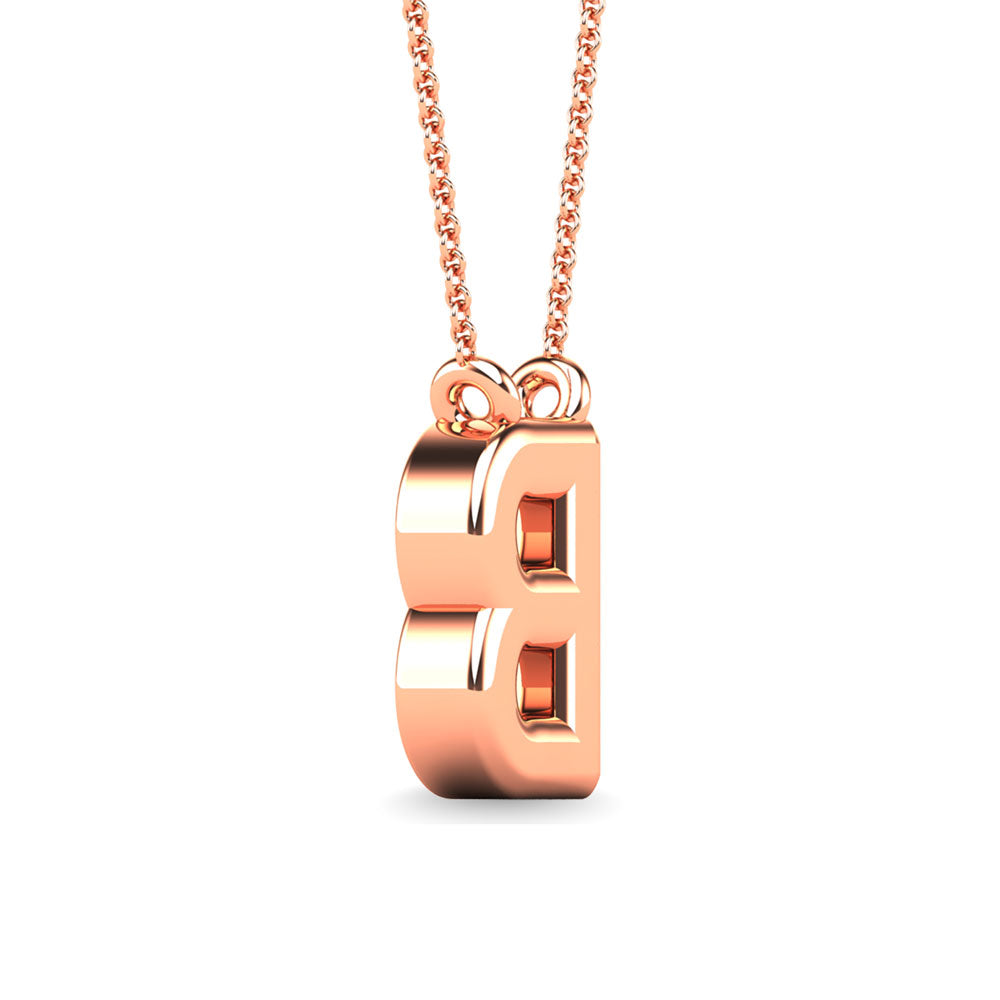 Diamond 1/20 Ct.Tw. Letter B Pendant in 10K Rose Gold""