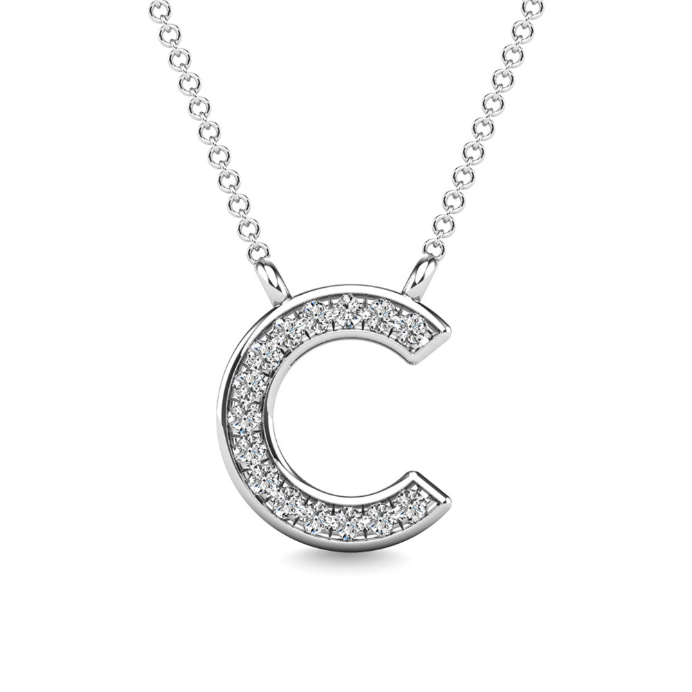 Diamond 1/20 Ct.Tw. Letter C Pendant in 10K White Gold""