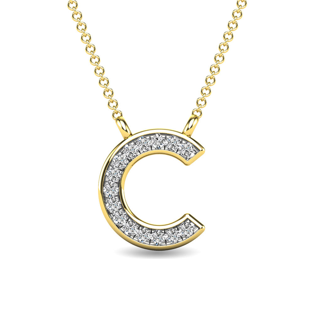 Diamond 1/20 Ct.Tw. Letter C Pendant in 10K Yellow Gold""