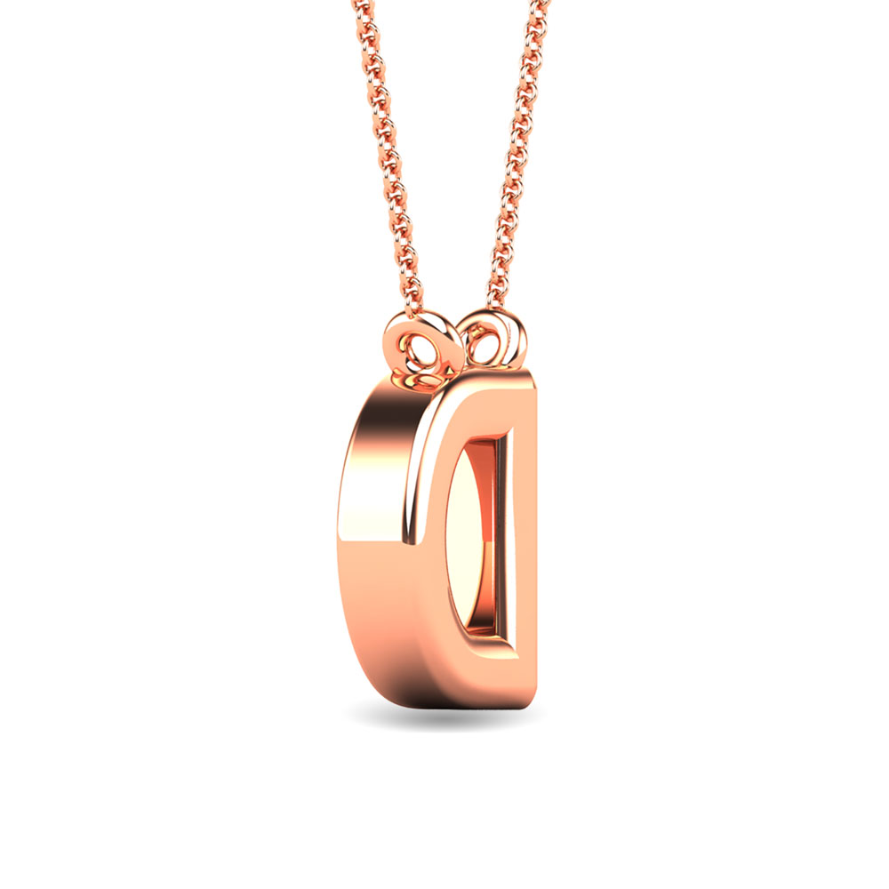 Diamond 1/20 Ct.Tw. Letter D Pendant in 10K Rose Gold""