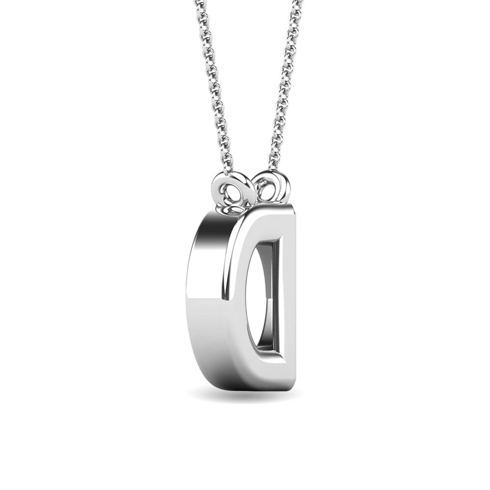 Diamond 1/20 Ct.Tw. Letter D Pendant in 10K White Gold""